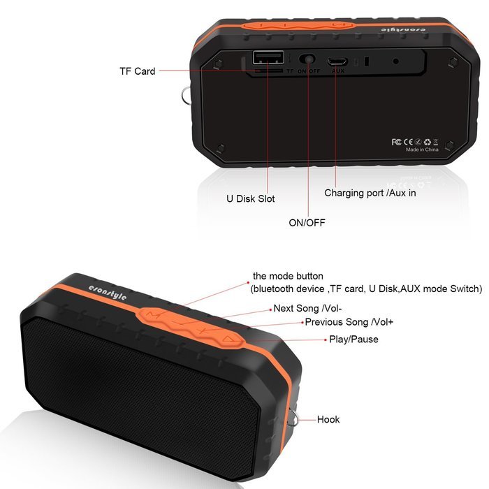 Esonstyle Mini Wireless Bluetooth Speaker with Color Changing LED Lights,Built-in Mic, AUX ,TF Audio, FM Radio... N20