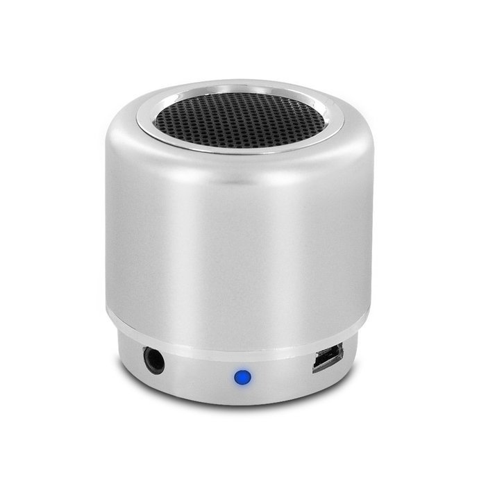 Mini-BOOM Wireless Bluetooth Speaker with Rechargeable Battery (Silver) N4