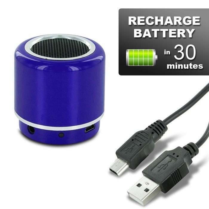 Mini-BOOM Wireless Bluetooth Speaker with Rechargeable Battery (Silver) N11
