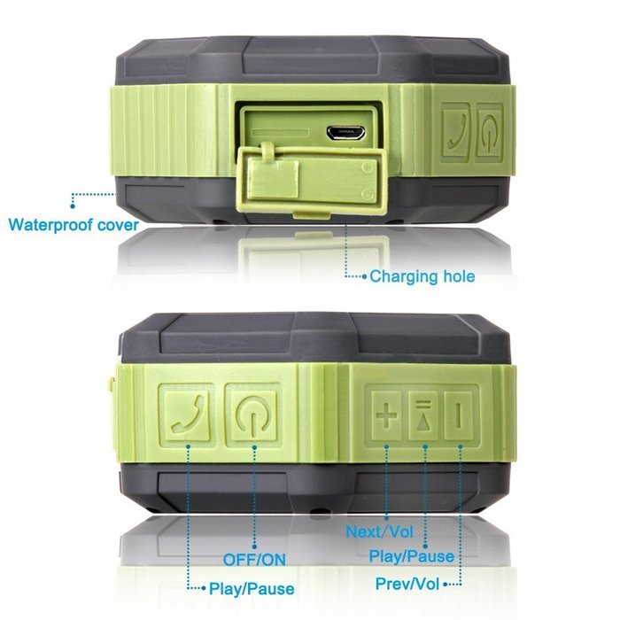 Bluetooth Speakers, Besteker Portable Wireless Speakers IP67 Waterproof NFC Pairing Function 2-in-1 USB Cable... N2