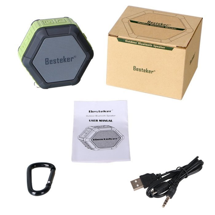 Bluetooth Speakers, Besteker Portable Wireless Speakers IP67 Waterproof NFC Pairing Function 2-in-1 USB Cable... N7