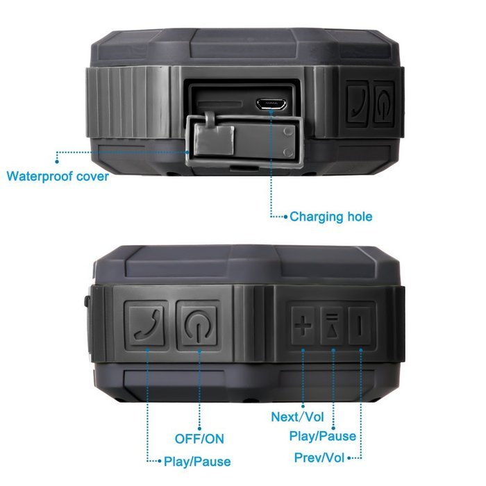 Bluetooth Speakers, Besteker Portable Wireless Speakers IP67 Waterproof NFC Pairing Function 2-in-1 USB Cable... N11