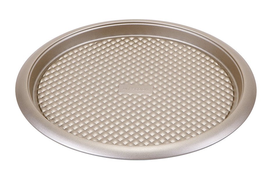 Art and Cook Non-Stick Carbon Steel Pizza Pan, 13", Champagne