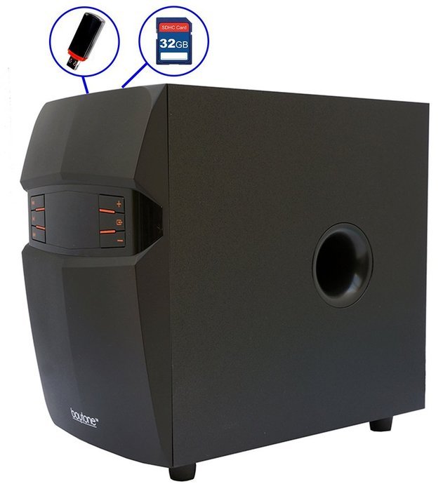 Boytone BT-3685F, Wireless Bluetooth 2.1 Multimedia Powerful Bass System with FM Radio, Remote Control, Aux Port... N2