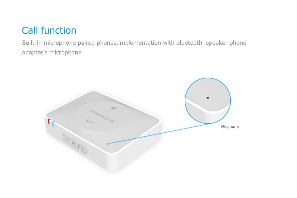 Hapurs Bluetooth Music Receiver, NFC-enabled Bluetooth Audio Receiver Adapter for Home Stereo Sound System, Wireless... N13