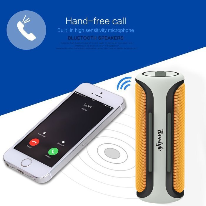 Bluetooth Speaker, Basstyle Universal Portable IPX4 Water Resistant Wireless Speaker CSR 4.0 Bluetooth Speakerphone... N3
