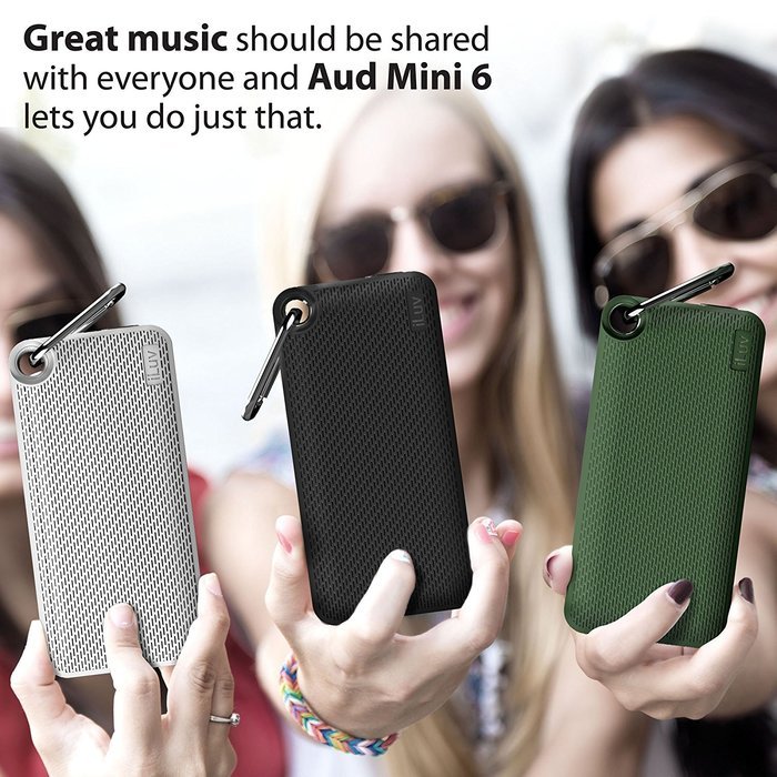iLuv Aud Mini 6 (AUDMINI6) Slim Portable Weather-Resistant Bluetooth Speaker for iPhone, iPad, and other Smart... N6