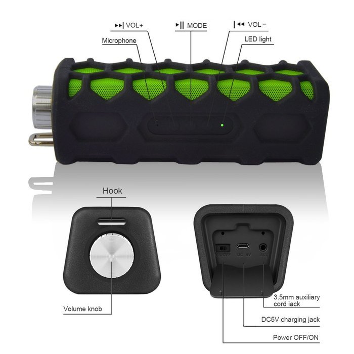 Wireless Bluetooth 4.0 Speakers Waterproof IP54 Sports/Outdoor/Shower Portable Bluetooth Speakers with Built-In... N2