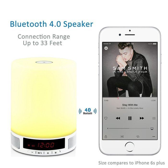 Volare-HK Dimmable Touch Control LED Night Lights with Bluetooth 4.0 Speaker N5
