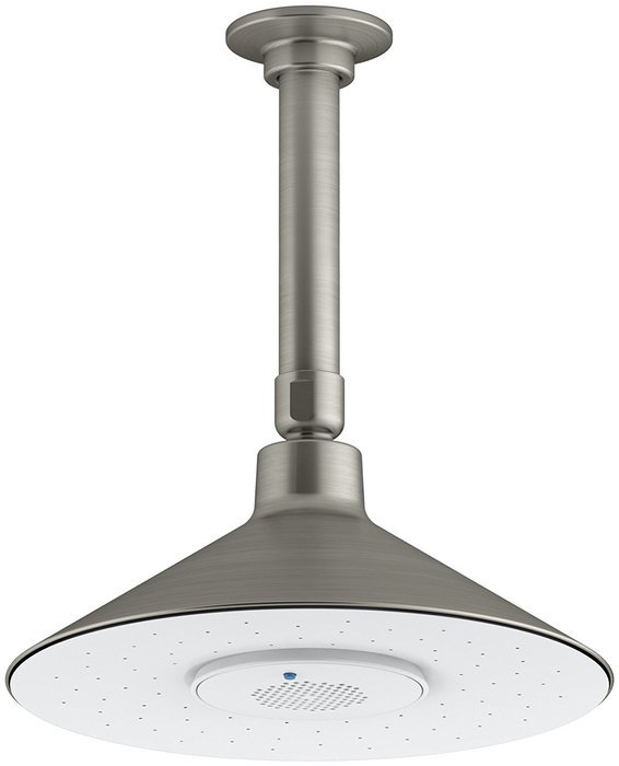 KOHLER K-99105-E-BN MOXIE 2.0 GPM Rainhead with Wireless Speaker, Vibrant Brushed Nickel
