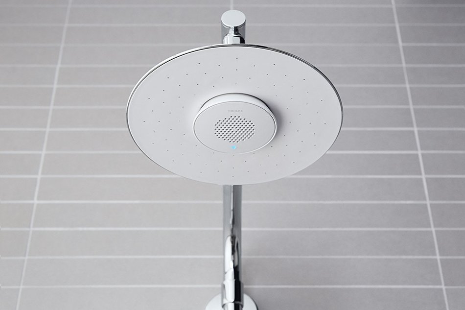 KOHLER K-99105-E-BN MOXIE 2.0 GPM Rainhead with Wireless Speaker, Vibrant Brushed Nickel N6