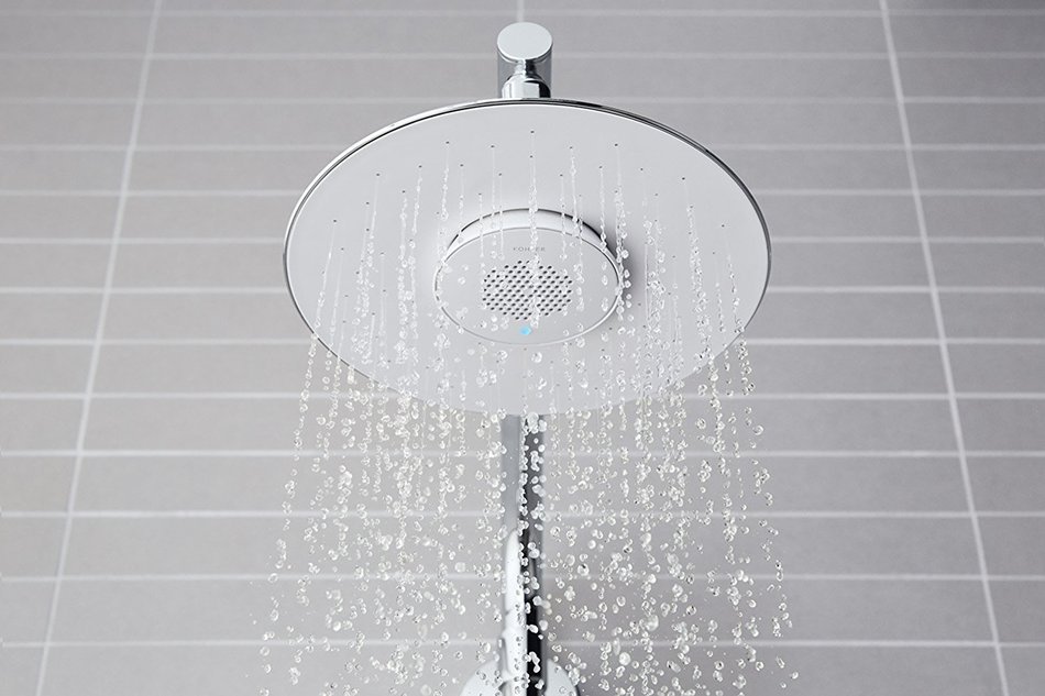 KOHLER K-99105-E-BN MOXIE 2.0 GPM Rainhead with Wireless Speaker, Vibrant Brushed Nickel N7