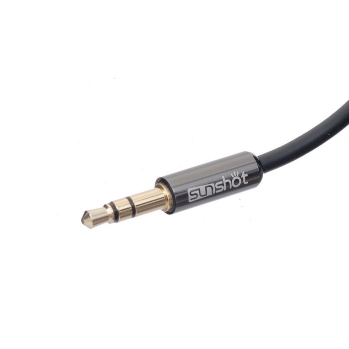 Sunshot 4.9 Feet (1.5M) 3.5MM Universal Male to Male Stereo Audio Cable - Step Down Design Black N3