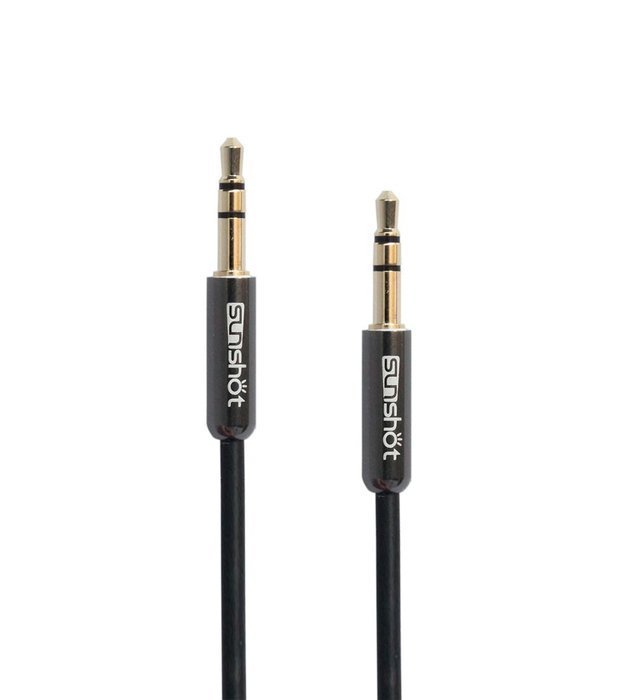 Sunshot 4.9 Feet (1.5M) 3.5MM Universal Male to Male Stereo Audio Cable - Step Down Design Black N18