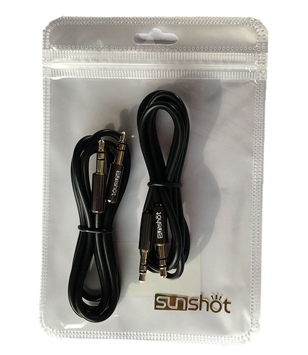 Sunshot 4.9 Feet (1.5M) 3.5MM Universal Male to Male Stereo Audio Cable - Step Down Design Black N19