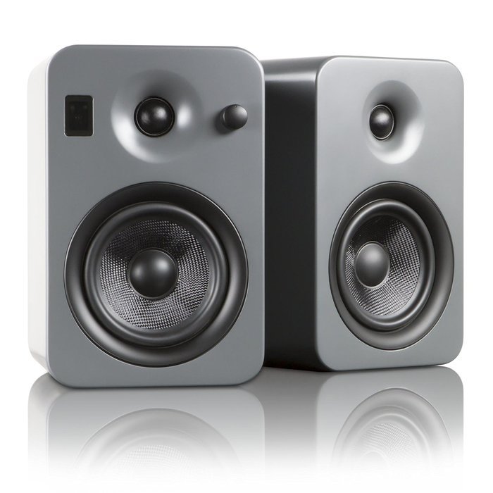 Kanto YUMI Premium Powered Bookshelf Speakers with Wireless Bluetooth 4.0 aptX Technology &ndash; Matte White N12