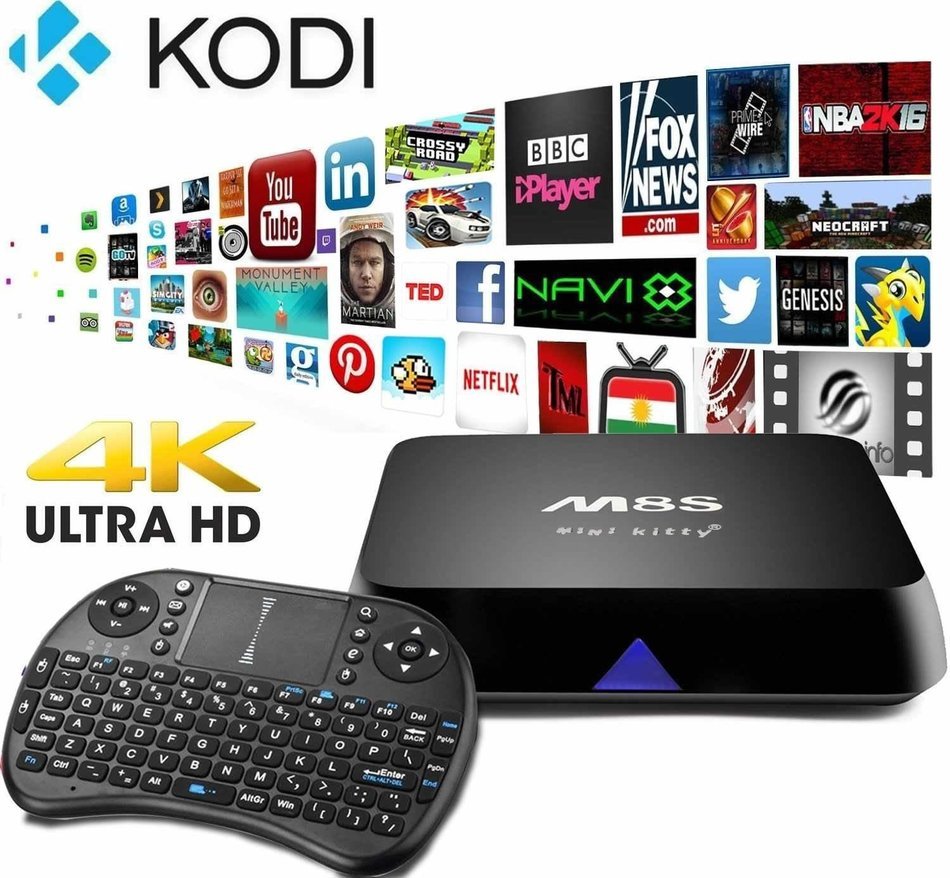 (With Wireless Keyboard!) Mini Kitty-M8S TV box kodi 2GB Ram 8GB Rom 4K 3D--Fully Loaded Unclocked Android 4.4...