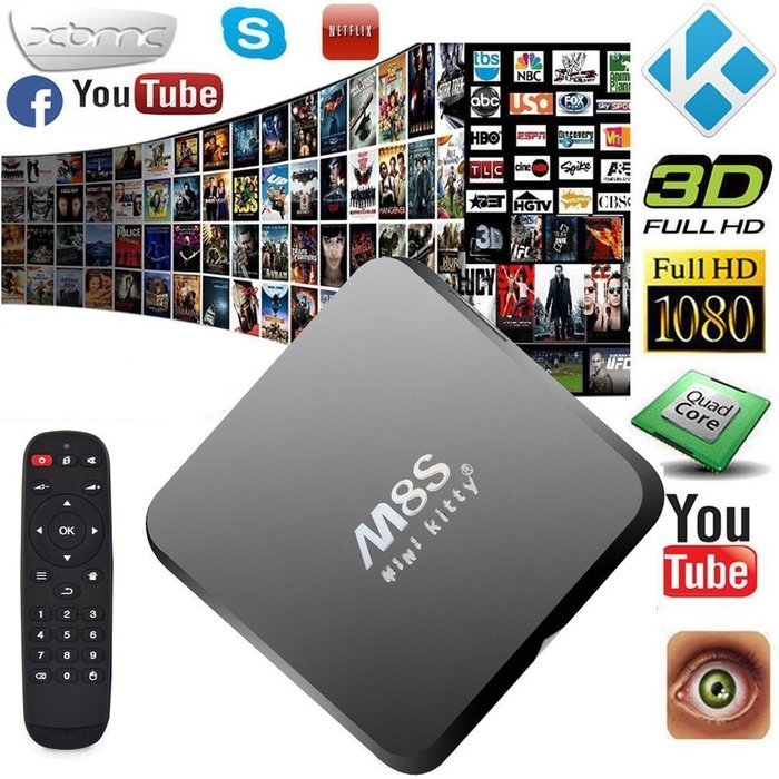 (With Wireless Keyboard!) Mini Kitty-M8S TV box kodi 2GB Ram 8GB Rom 4K 3D--Fully Loaded Unclocked Android 4.4... N7