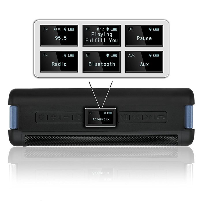 Portable Waterproof Bluetooth Speakers w/ FM Radio & LCD Display, IPX7 Water Resistant & Shockproof - Ultimate... N11