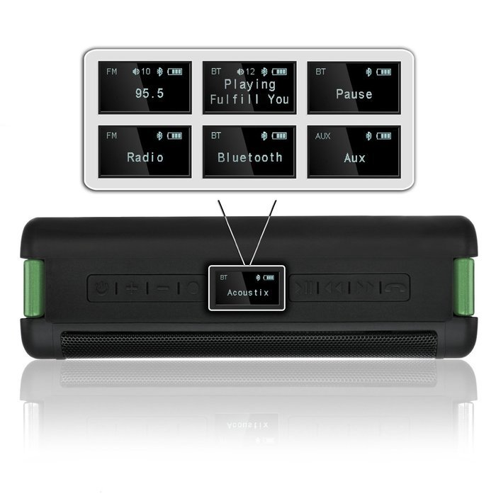 Portable Waterproof Bluetooth Speakers w/ FM Radio & LCD Display, IPX7 Water Resistant & Shockproof - Ultimate... N19