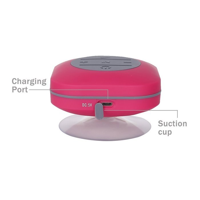 ZDW Bluetooth shower Speaker with Suction Cup Waterproof for Beach Poolside Boat Car Outdoor Use -Pink N4