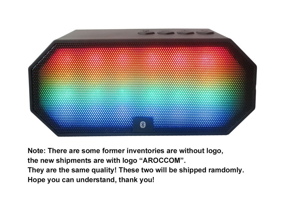 AROCCOM Bluetooth Speakers, Portable Wireless Stereo Speaker with LED Lights for iPhone 6s,6s Plus,5s and More N3