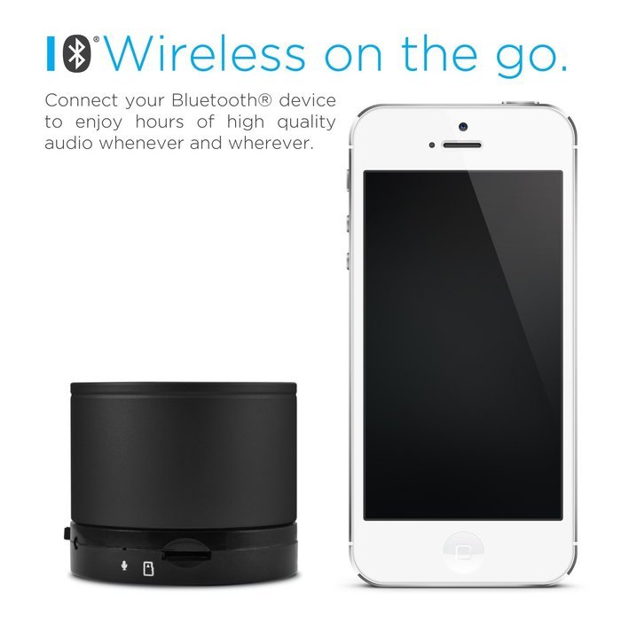 Ematic Bluetooth Wireless Speaker & Speakerphone for iPhone, iPad, iPod, Android devices, & Laptops, Black N4