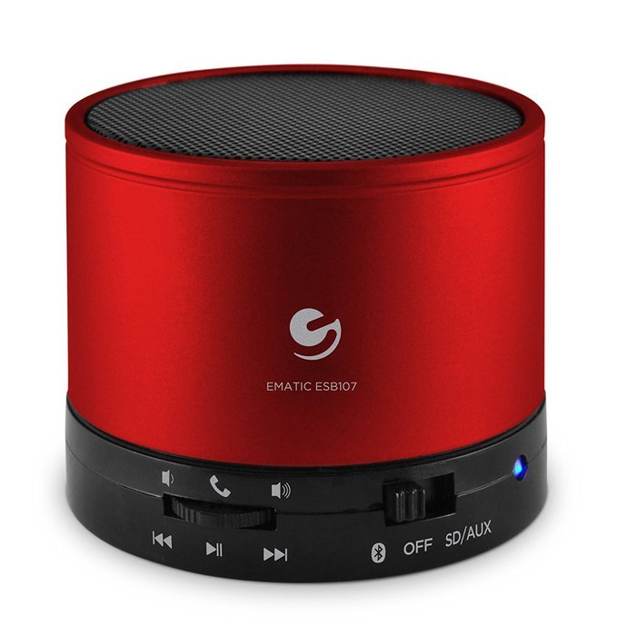 Ematic Bluetooth Wireless Speaker & Speakerphone for iPhone, iPad, iPod, Android devices, & Laptops, Black N6