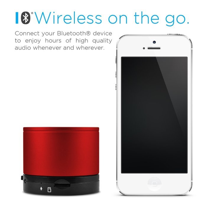 Ematic Bluetooth Wireless Speaker & Speakerphone for iPhone, iPad, iPod, Android devices, & Laptops, Black N9