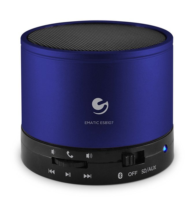 Ematic Bluetooth Wireless Speaker & Speakerphone for iPhone, iPad, iPod, Android devices, & Laptops, Black N11