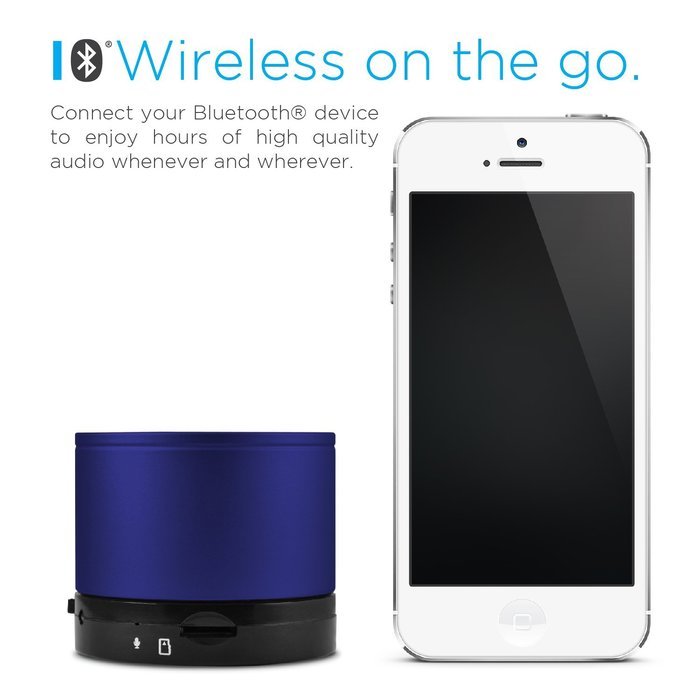 Ematic Bluetooth Wireless Speaker & Speakerphone for iPhone, iPad, iPod, Android devices, & Laptops, Black N14
