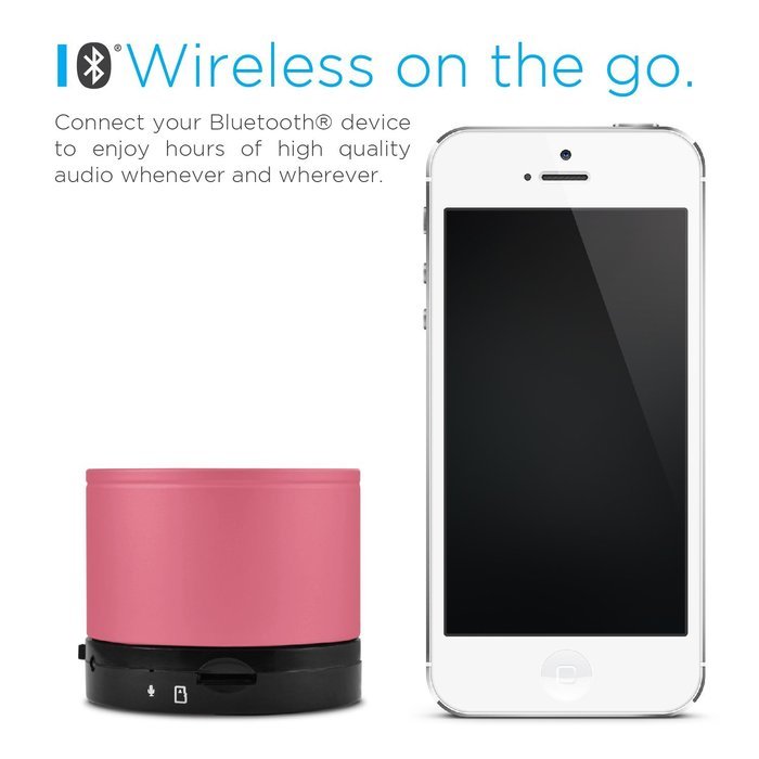 Ematic Bluetooth Wireless Speaker & Speakerphone for iPhone, iPad, iPod, Android devices, & Laptops, Black N19