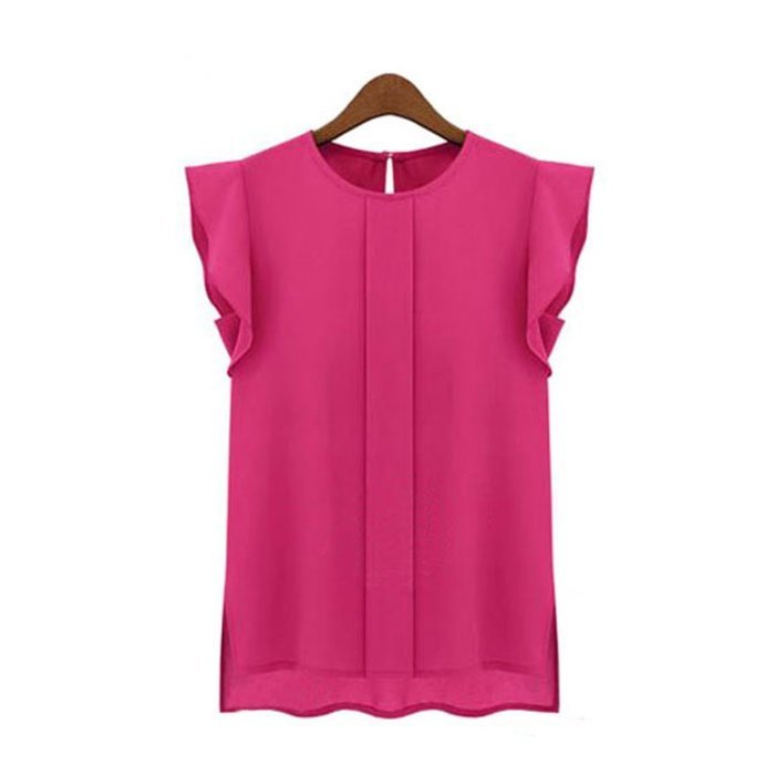 AIMTOPPY Fashion Womens Loose Casual Chiffon Short Sleeve Blouse Shirt Tops (M, Green) N6