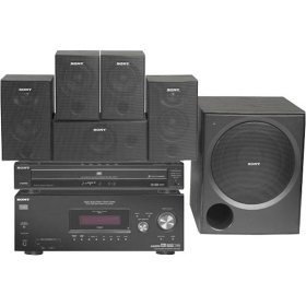 Sony HT-7550DH XM-Ready Five-Disc DVD Component Home Theater System (5.1 Channel) with WSFV11 Speaker Stands