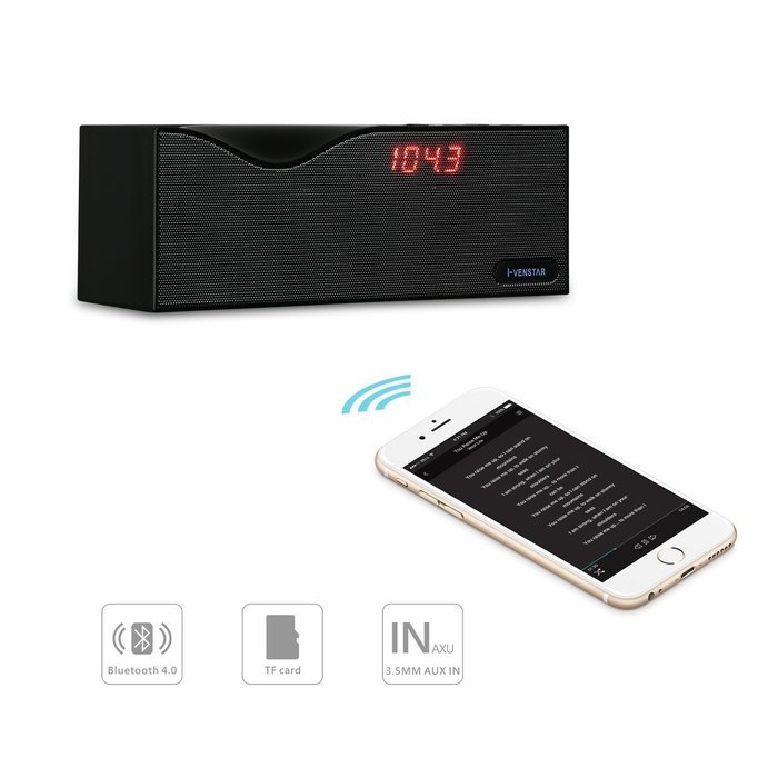 Wireless Speaker, I-Venstar Wireless Bluetooth 3.0 Speaker with LED Display, 6W Acoustic Drivers, 12 Hours Play... N2