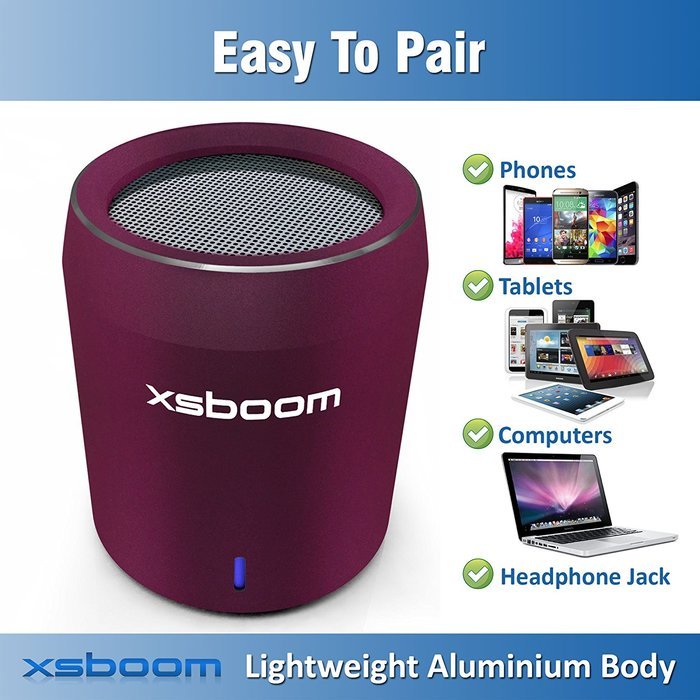XSBOOM Mini Bluetooth Speaker for Apple iPad iPhone iPod MP3 | Best Small Portable Wireless Speakers with Android... N24