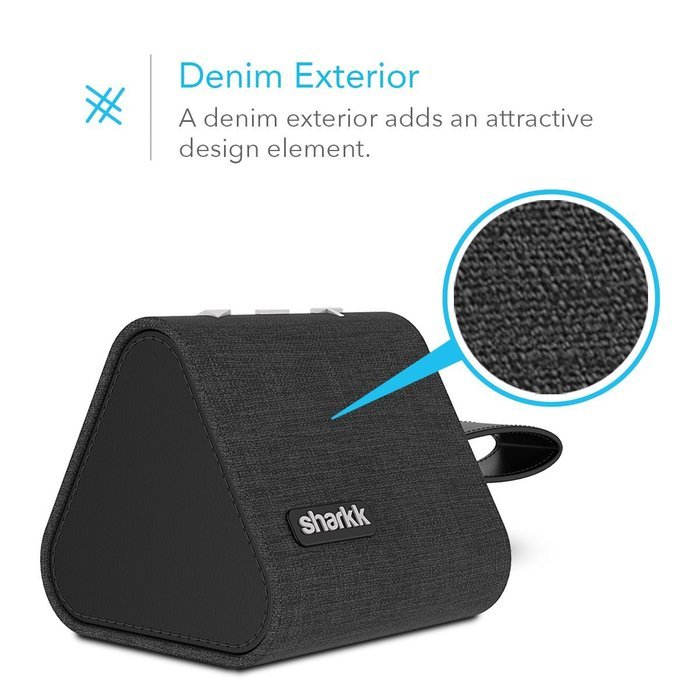 Sharkk Watson Bluetooth Speaker Denim Wireless Speaker with The Latest Bluetooth 4.2 Technology and Built in Mic N12