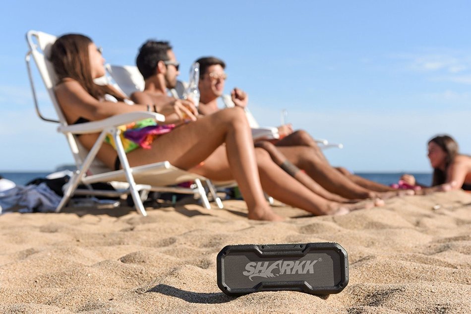 Sharkk COMMANDO Waterproof Bluetooth Speaker IP65 Outdoor Wireless Bluetooth Speakers with 24 Hour+ Battery Life N6