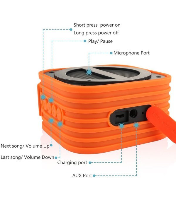 CRDC Life Bluetooth Speakers Wireless Portable Rechargeable 2500mAh Battery Play For 10 Hour Single Channel 5W... N9