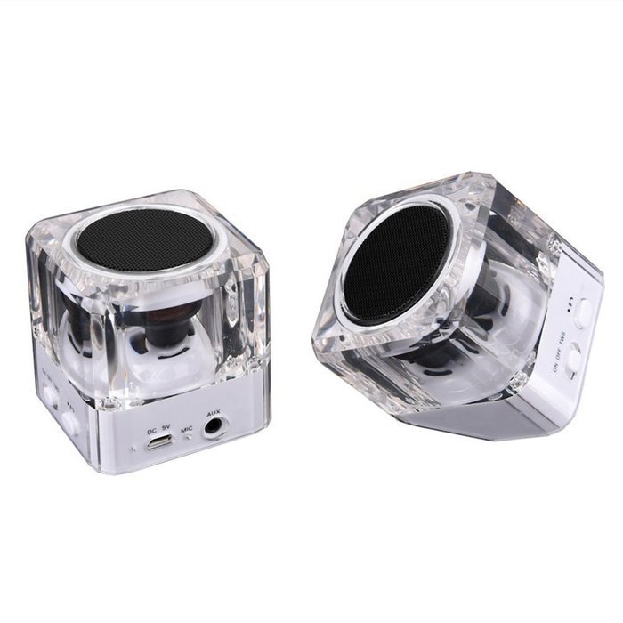 Wireless Bluetooth Speakers Set of 2 Multi functional Crystal Case Multifunctional Wireless Bluetooth Speaker...
