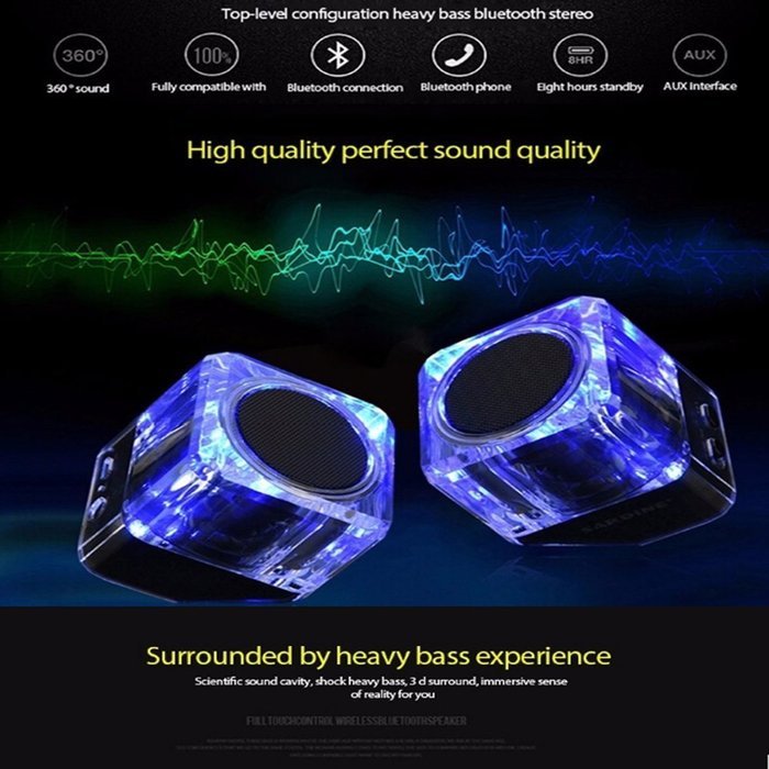 Wireless Bluetooth Speakers Set of 2 Multi functional Crystal Case Multifunctional Wireless Bluetooth Speaker... N3