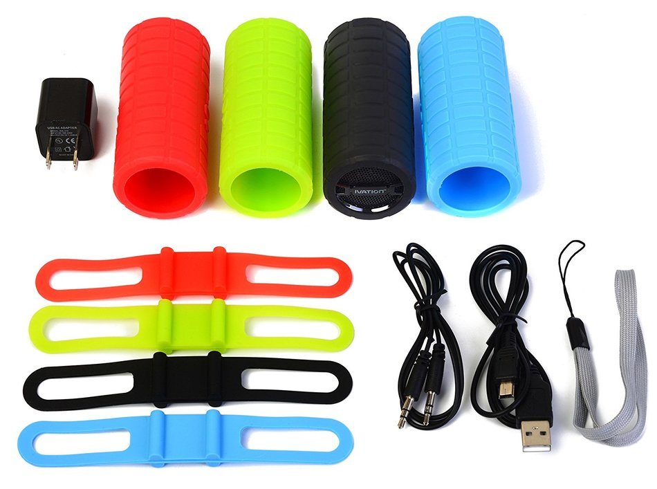 Ivation Bullet Super-Portable Rechargeable Bluetooth Speaker, MP3 Player With MicroSD Card & AUX Inputs - 4 Colored... N3