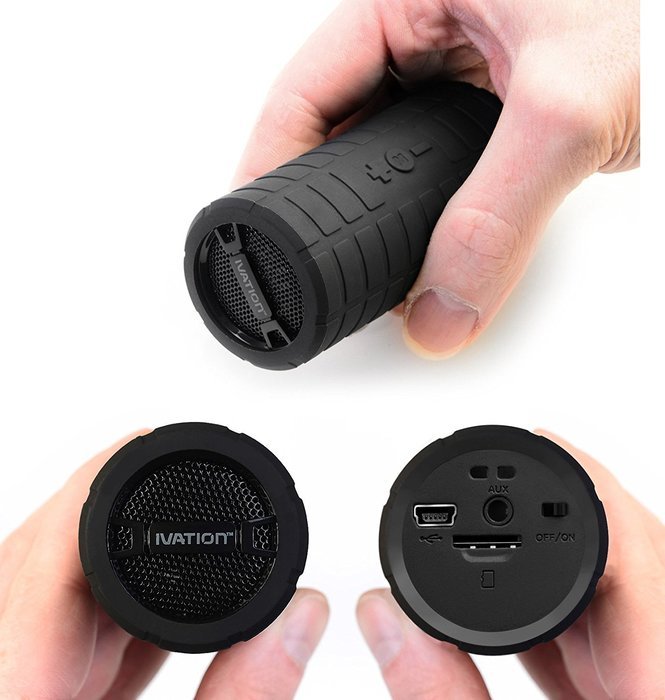 Ivation Bullet Super-Portable Rechargeable Bluetooth Speaker, MP3 Player With MicroSD Card & AUX Inputs - 4 Colored... N4