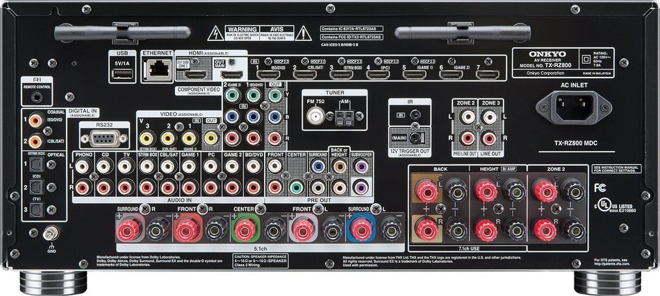 Onkyo TX-RZ800 7.2-Channel Dolby Atmos Ready Network A/V Receiver + Polk Audio TSi 500 + Polk Audio PSW108 - 2.1... N5