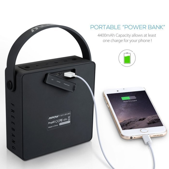 Mpow FreeBang Waterproof Wireless Speaker Bluetooth with 4400mAh Extral Power Bank N2