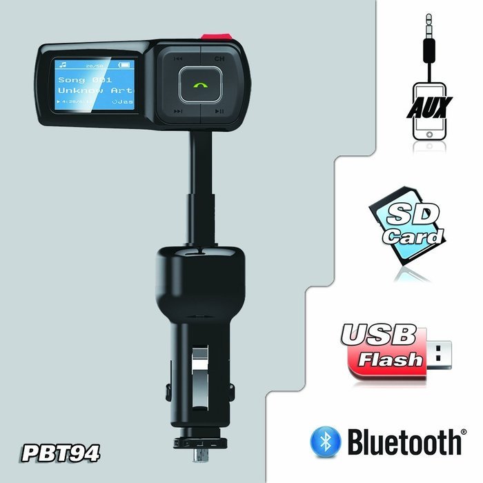 Pyle PBT94 Bluetooth Hands Free FM Radio Transmitter with USB Flash, Micro SD Card Readers, USB Charging Port... N2