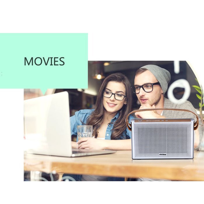 EasySMX Bluetooth 4.0 Portable Wireless Speaker with Leather Strap and 1 Passive Bass Radiator 2 x 2200 mAh Battery... N7