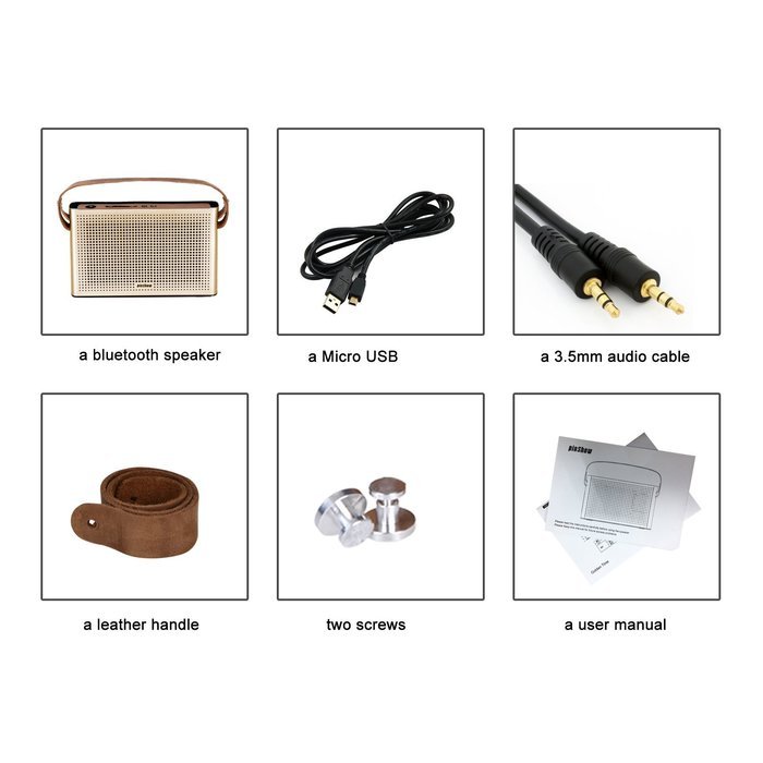 EasySMX Bluetooth 4.0 Portable Wireless Speaker with Leather Strap and 1 Passive Bass Radiator 2 x 2200 mAh Battery... N20
