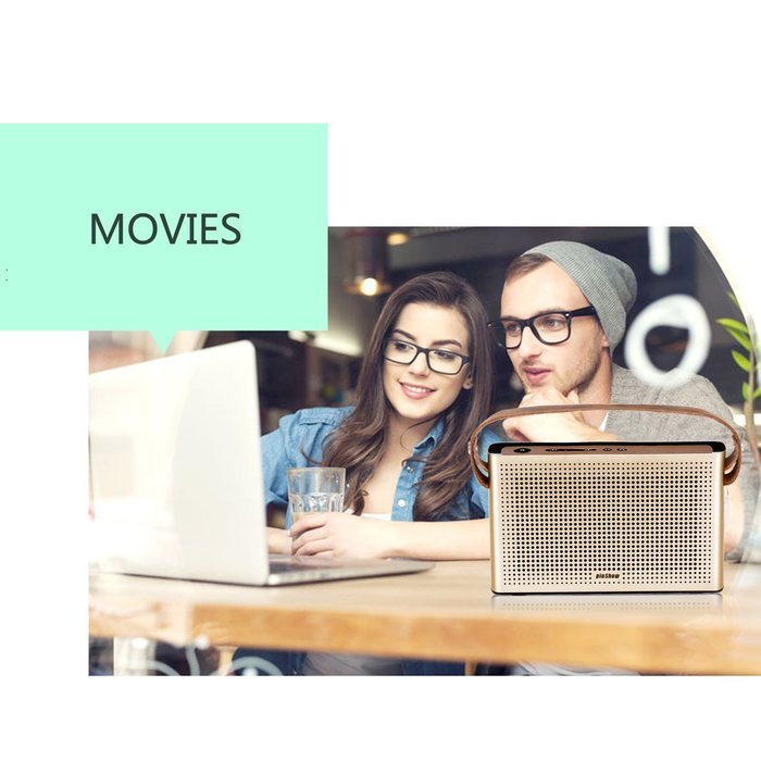 EasySMX Bluetooth 4.0 Portable Wireless Speaker with Leather Strap and 1 Passive Bass Radiator 2 x 2200 mAh Battery... N22