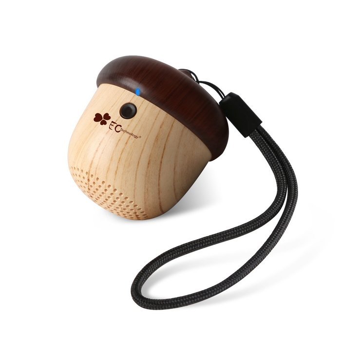 EC Technology Ultra Portable Mini Wireless Bluetooth Speaker Cute Wooden Nut Shape, Rechargeable Speaker Great...